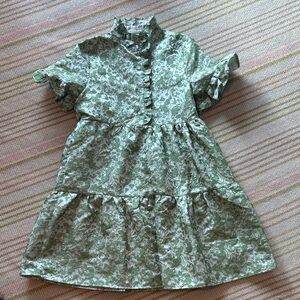 Leafy Green Kids Casual Dress